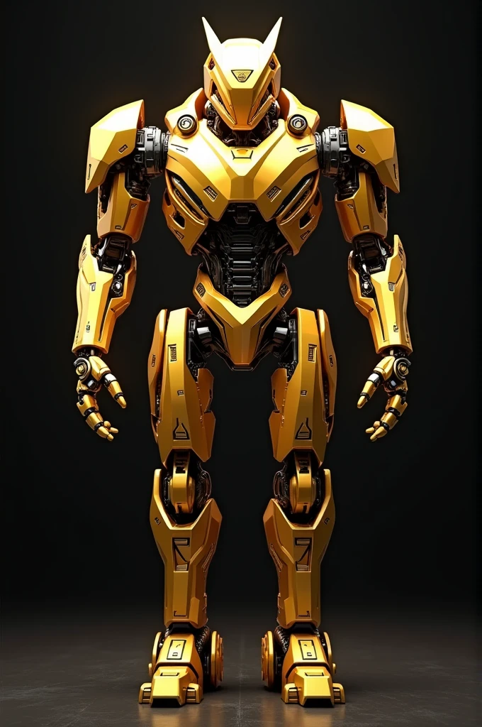 A golden robotic logo for a discord server