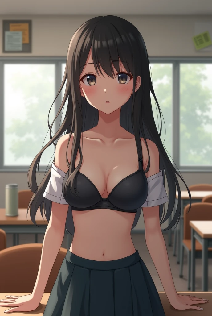 School girl wear bra in the school