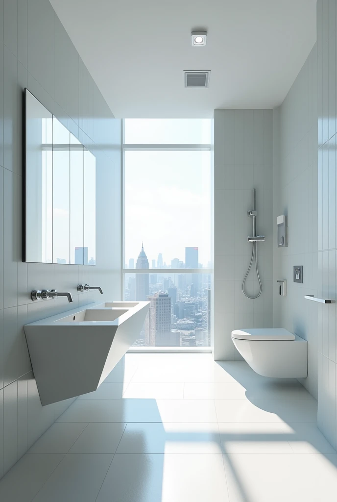 Create a modernist hospital bathroom