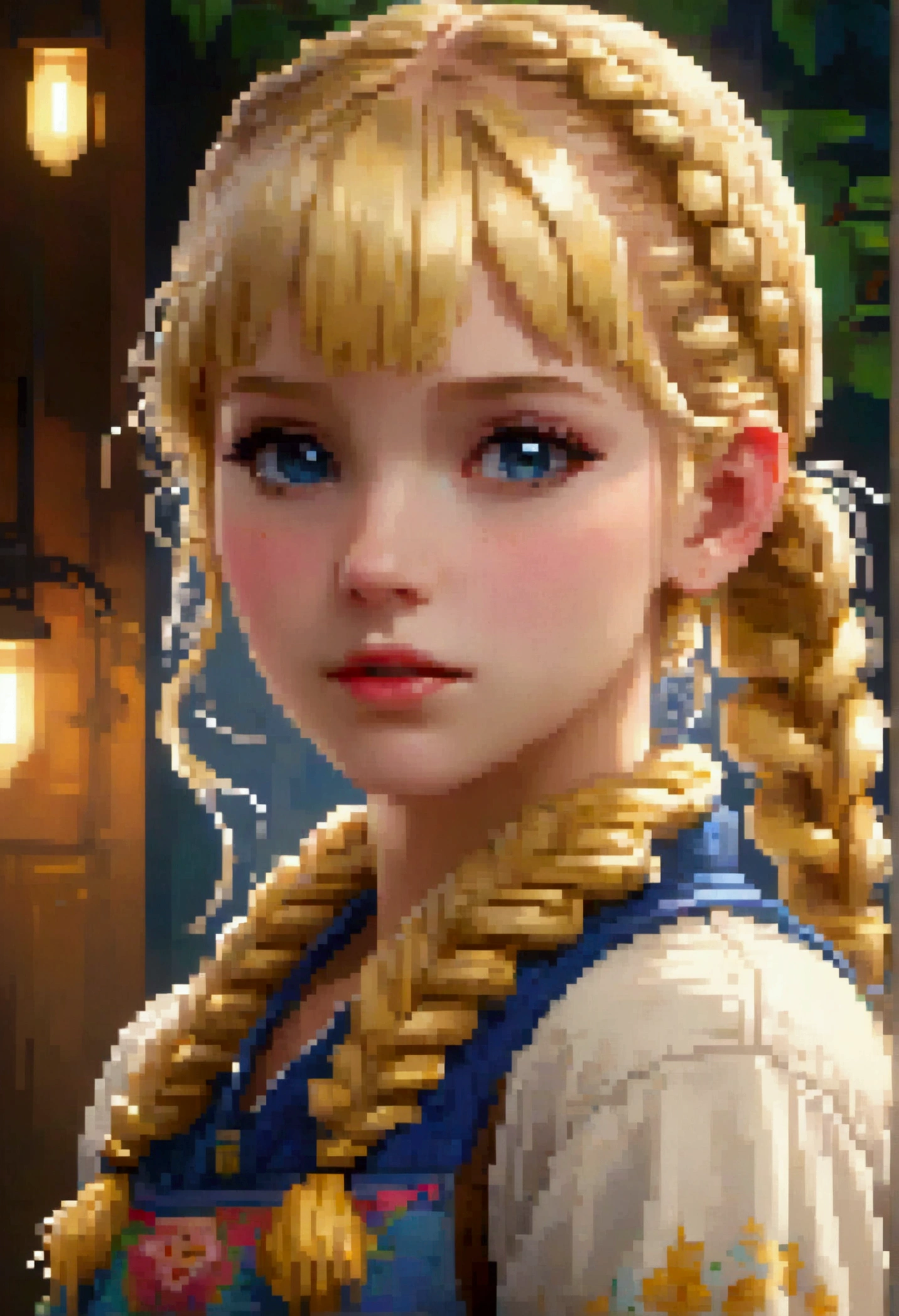a beautiful detailed white skinned girl with blonde pigtails,maternal,coquette,intricate,video game vhs style,pixelart,best quality,4k,8k,highres,masterpiece:1.2,ultra-detailed,realistic,photorealistic,photo-realistic:1.37,HDR,UHD,studio lighting,ultra-fine painting,sharp focus,physically-based rendering,extreme detail description,professional,vivid colors,bokeh