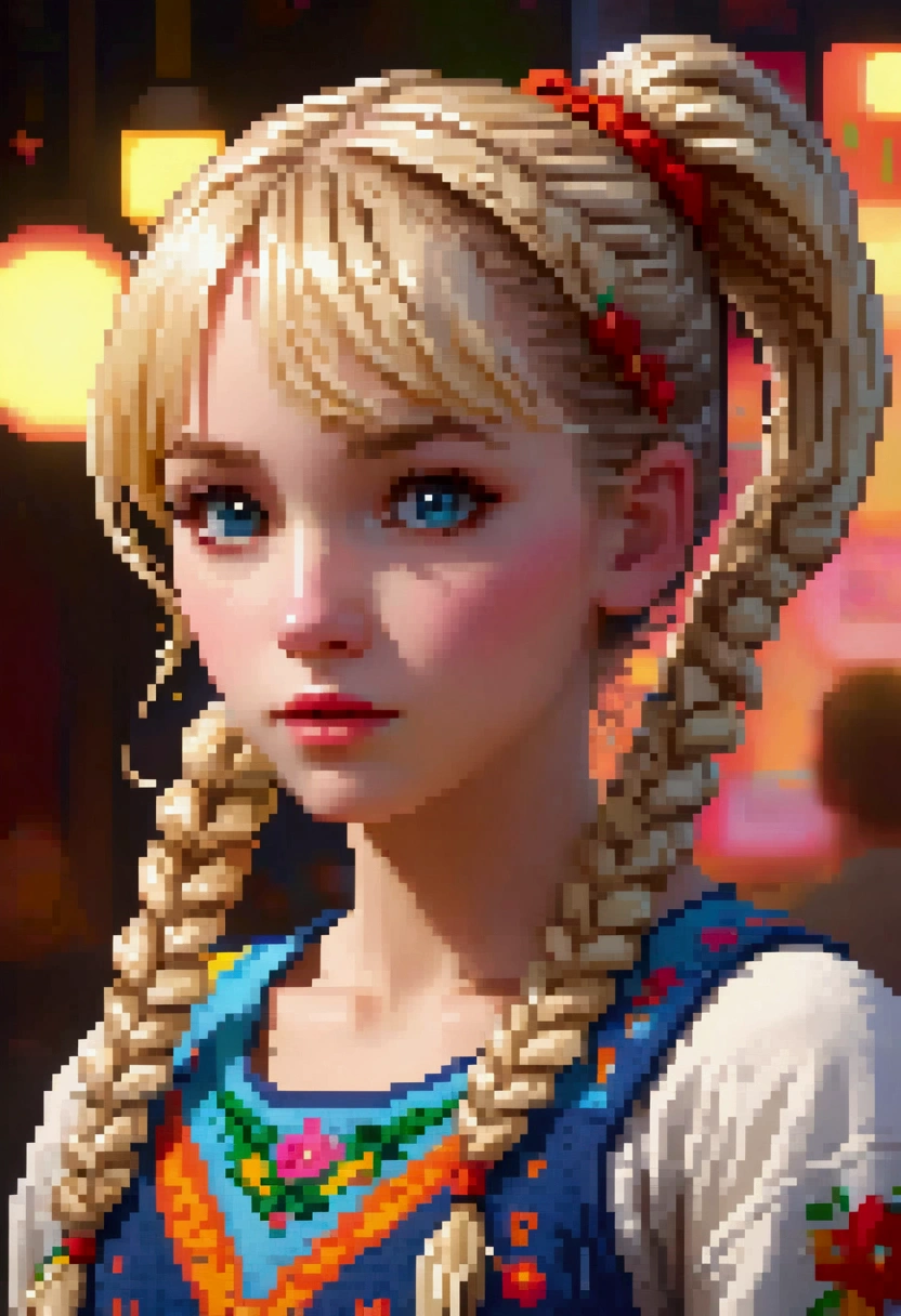 a beautiful detailed white skinned girl with blonde pigtails,maternal,coquette,intricate,video game vhs style,pixelart,best quality,4k,8k,highres,masterpiece:1.2,ultra-detailed,realistic,photorealistic,photo-realistic:1.37,HDR,UHD,studio lighting,ultra-fine painting,sharp focus,physically-based rendering,extreme detail description,professional,vivid colors,bokeh