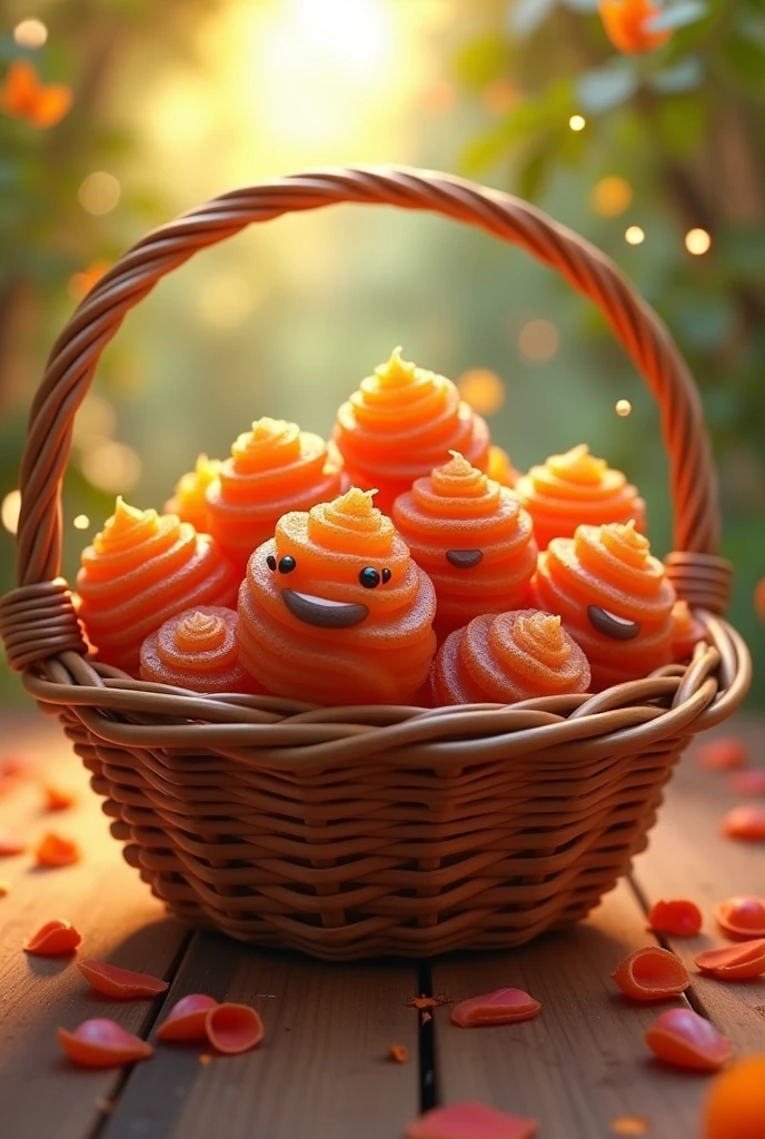 tamarind candy, Brown color, with basket,
caricatured
, with sweets