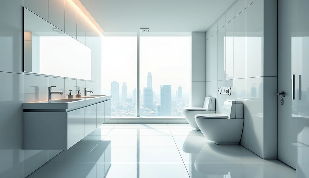 Create a modernist hospital bathroom