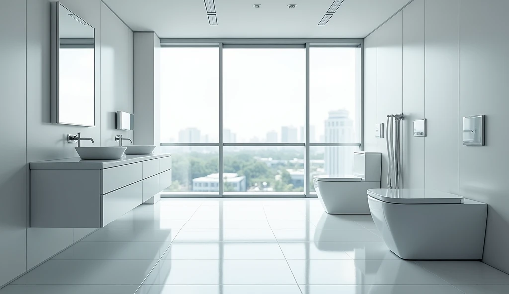 Create a modernist hospital bathroom