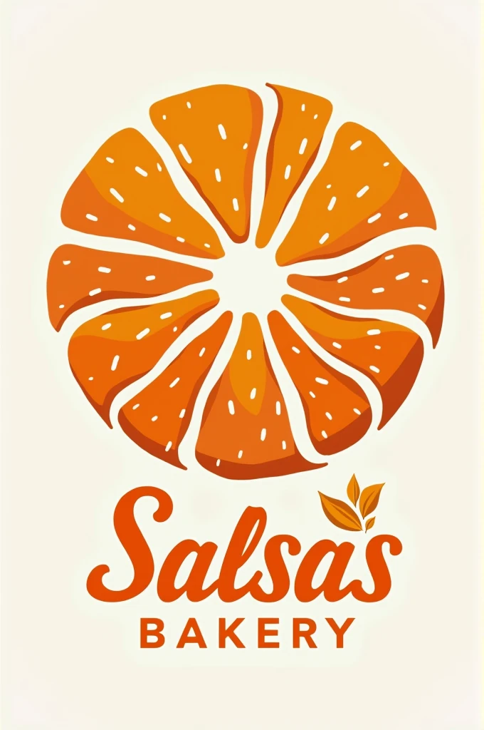 A logo for Salsa's bakery with orange elements