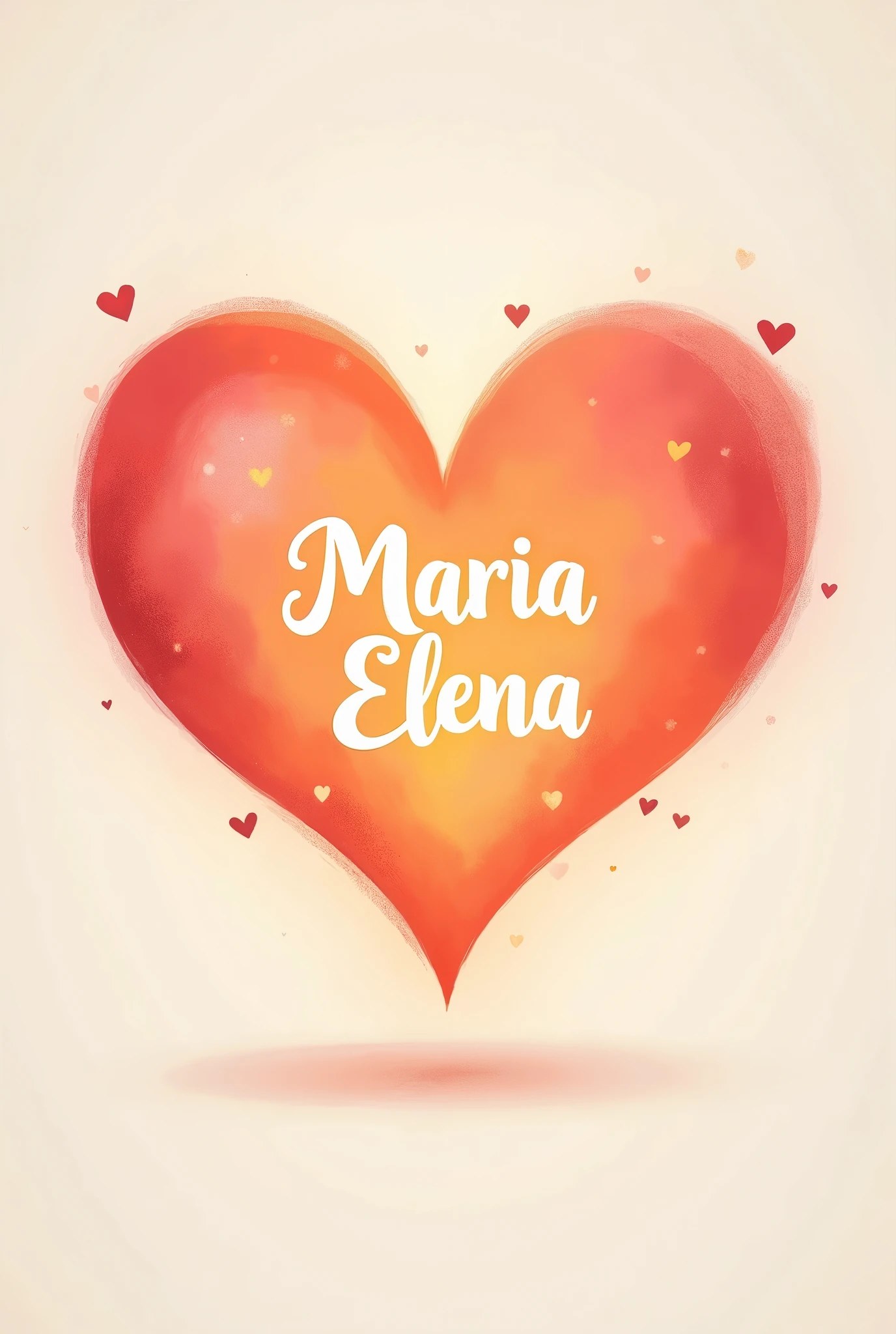 Create a heart with a name "Maria Elena" in the center of this