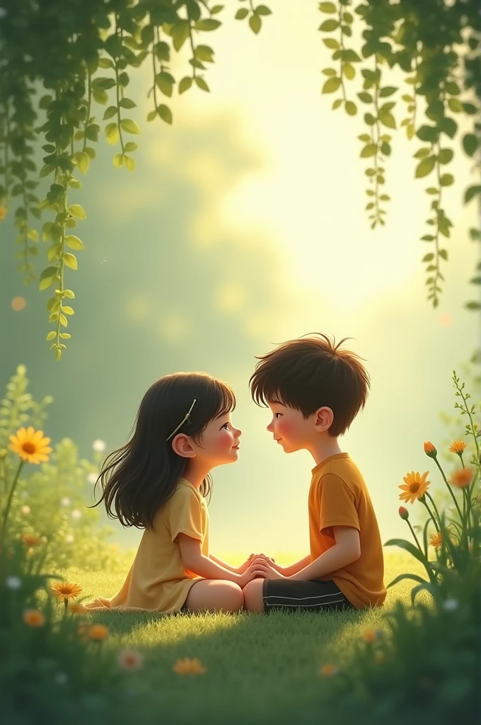 A girl with boy and love and neturel place