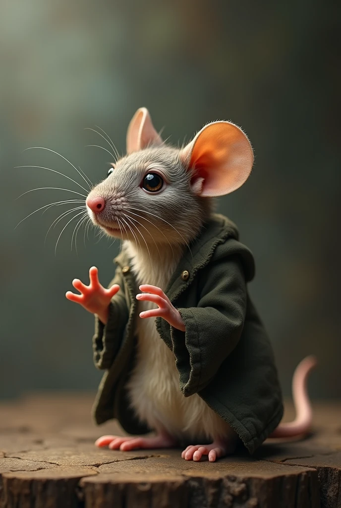 A creative photo of a mouse that talks about past and present