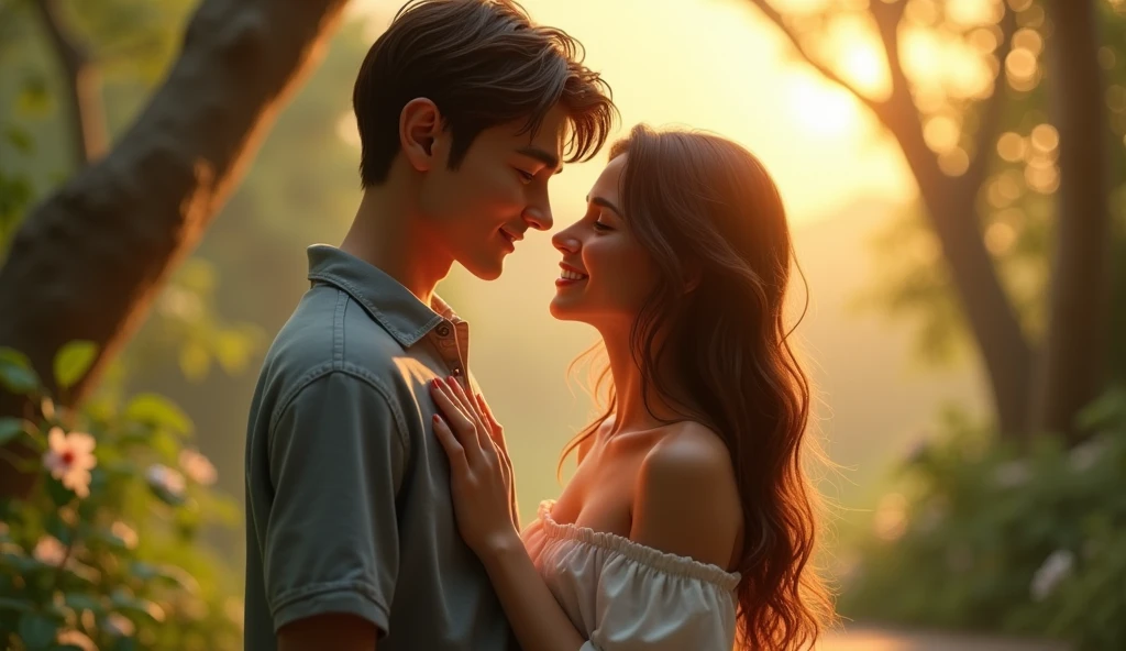 3d Young Man romantic with you girl