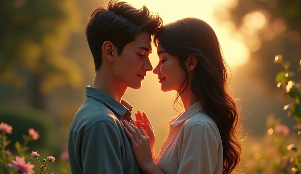 3d Young Man romantic with you girl
