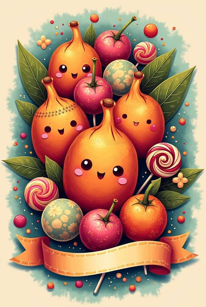 tamarinds, sweets, colored ribbons, as a trademark
