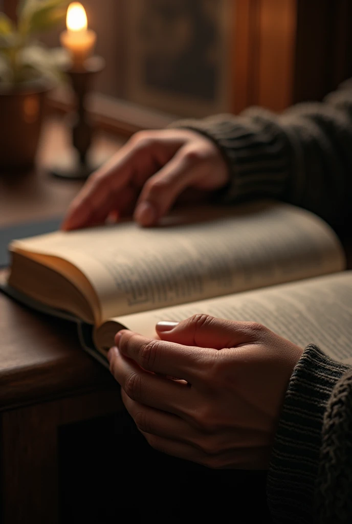 Best quality of opening a book by hands