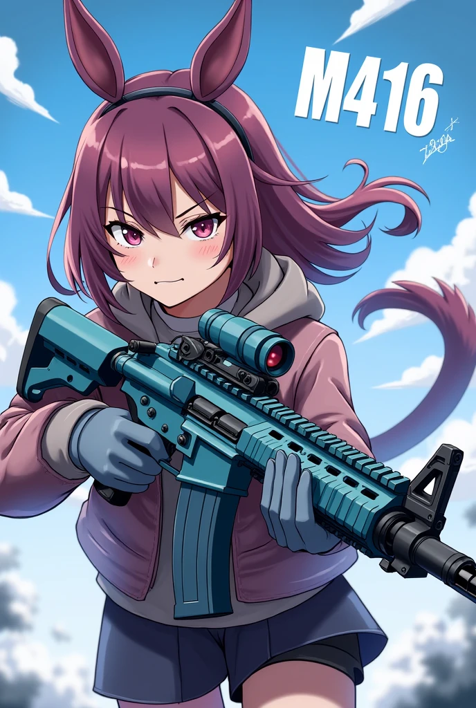 Animated character carryings m416 glacier weapon and on upper side of image name 丂ㄩ乃んム几⇁ is written 
