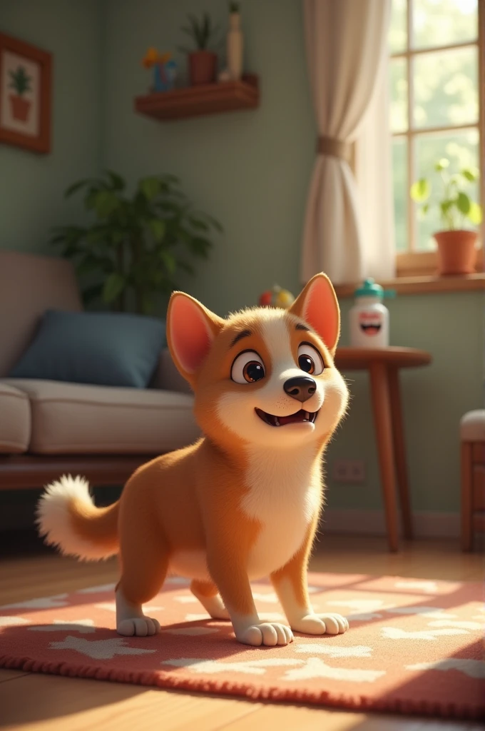 He sees his owner and gets scared