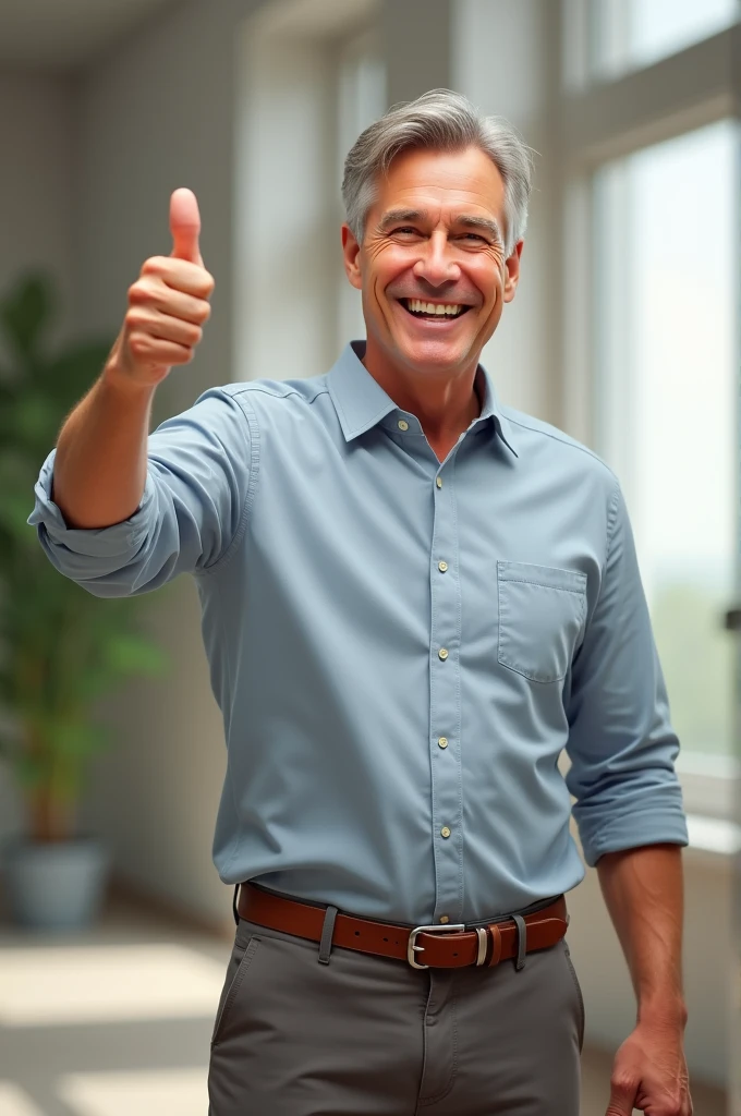 A man with his thumb up