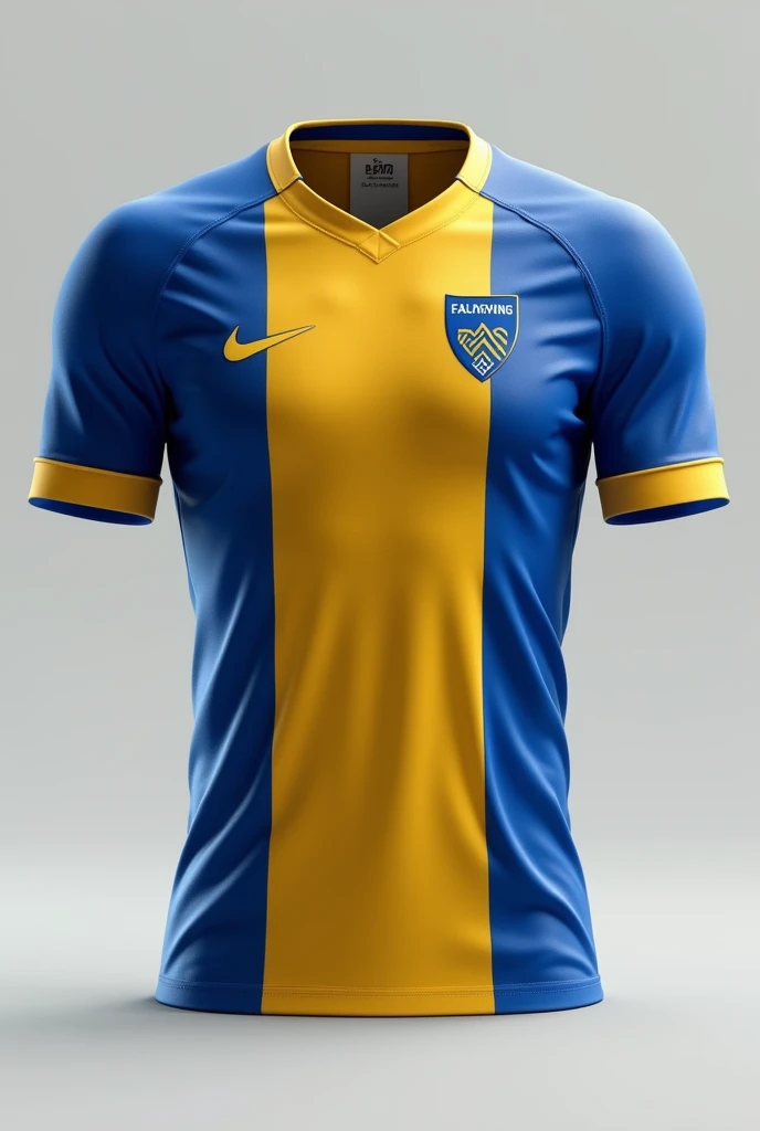 Create a jersey in standard looking and design in good shape something look like blue and yellow colour