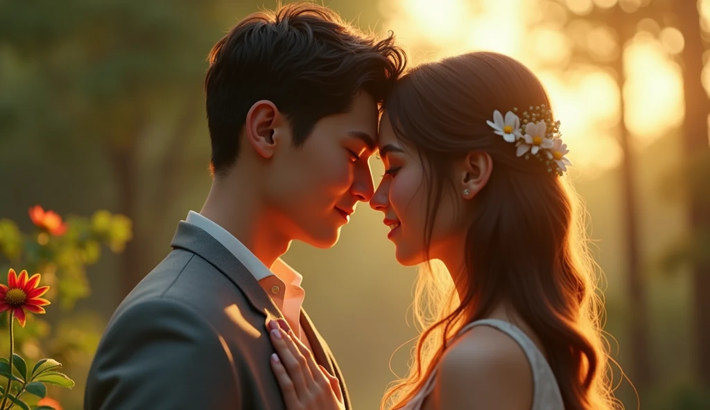 3d Young Man romantic with you girl 