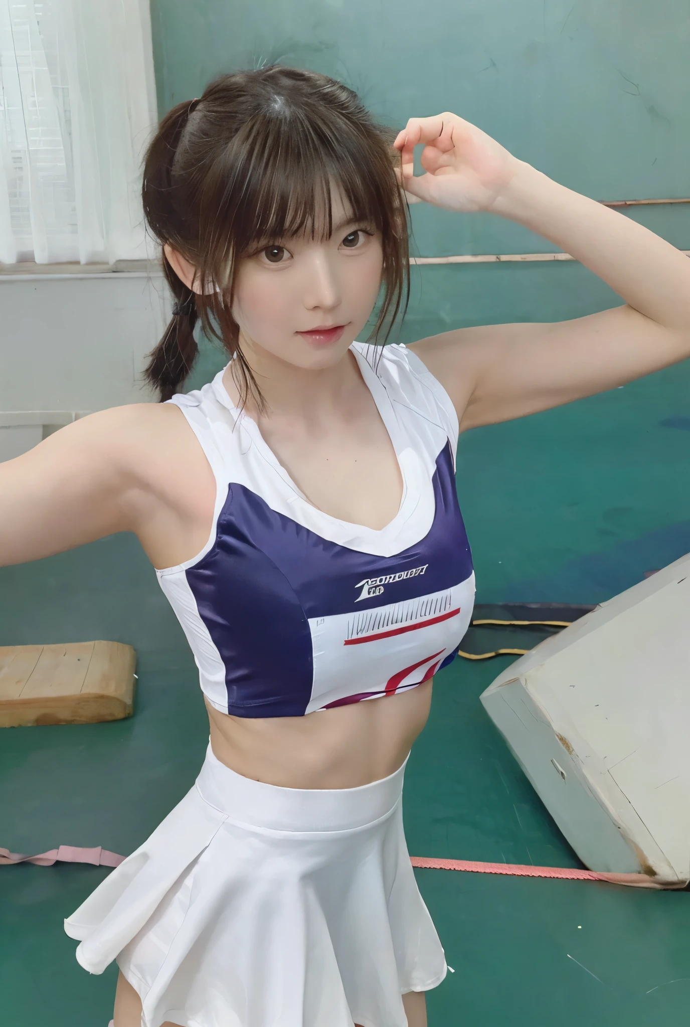 High school girls Badminton Club
Front of face Full body
White skirt