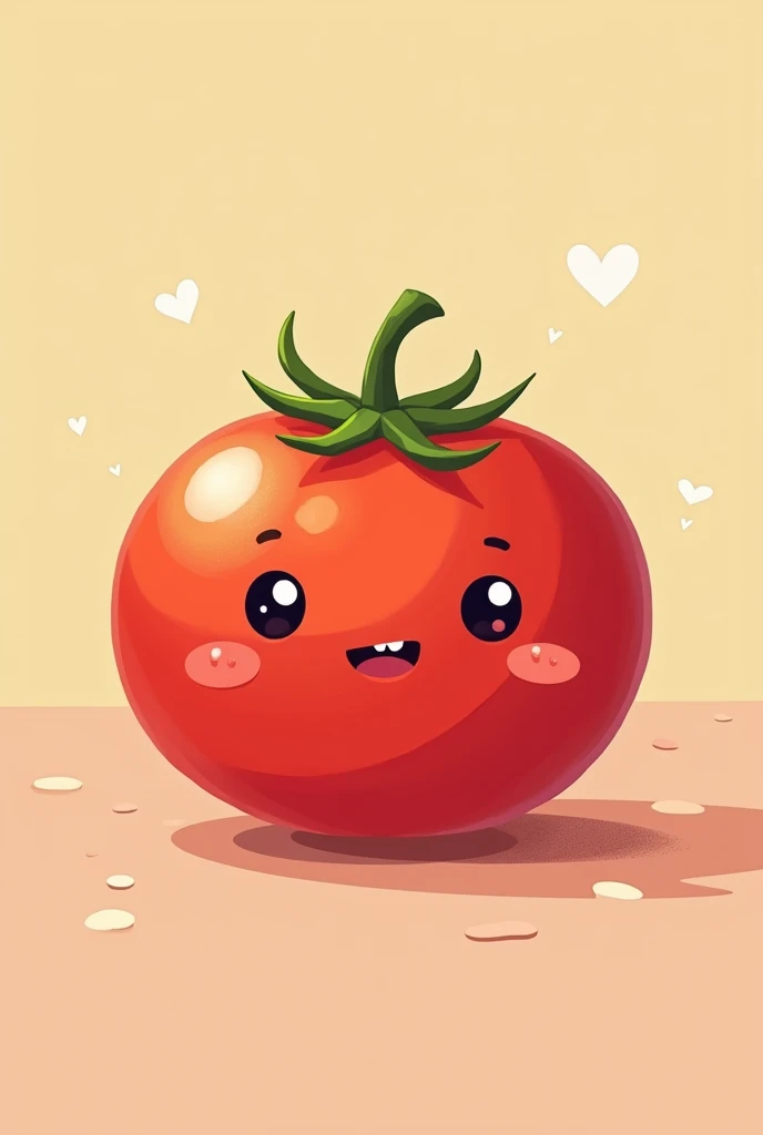 a cute animated tomato in kawaii style