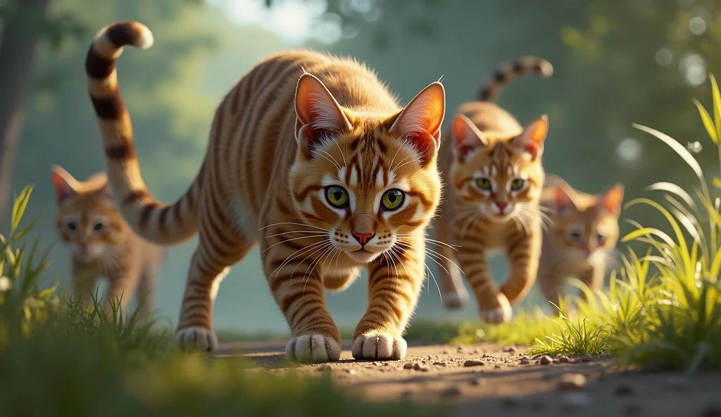 Cats concentrate on hunting