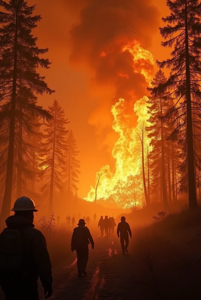 forest fires in progress

