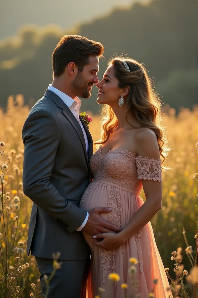 Henry Cavill look alike and his pregnant girlfriend photoshoot in a village in Italy