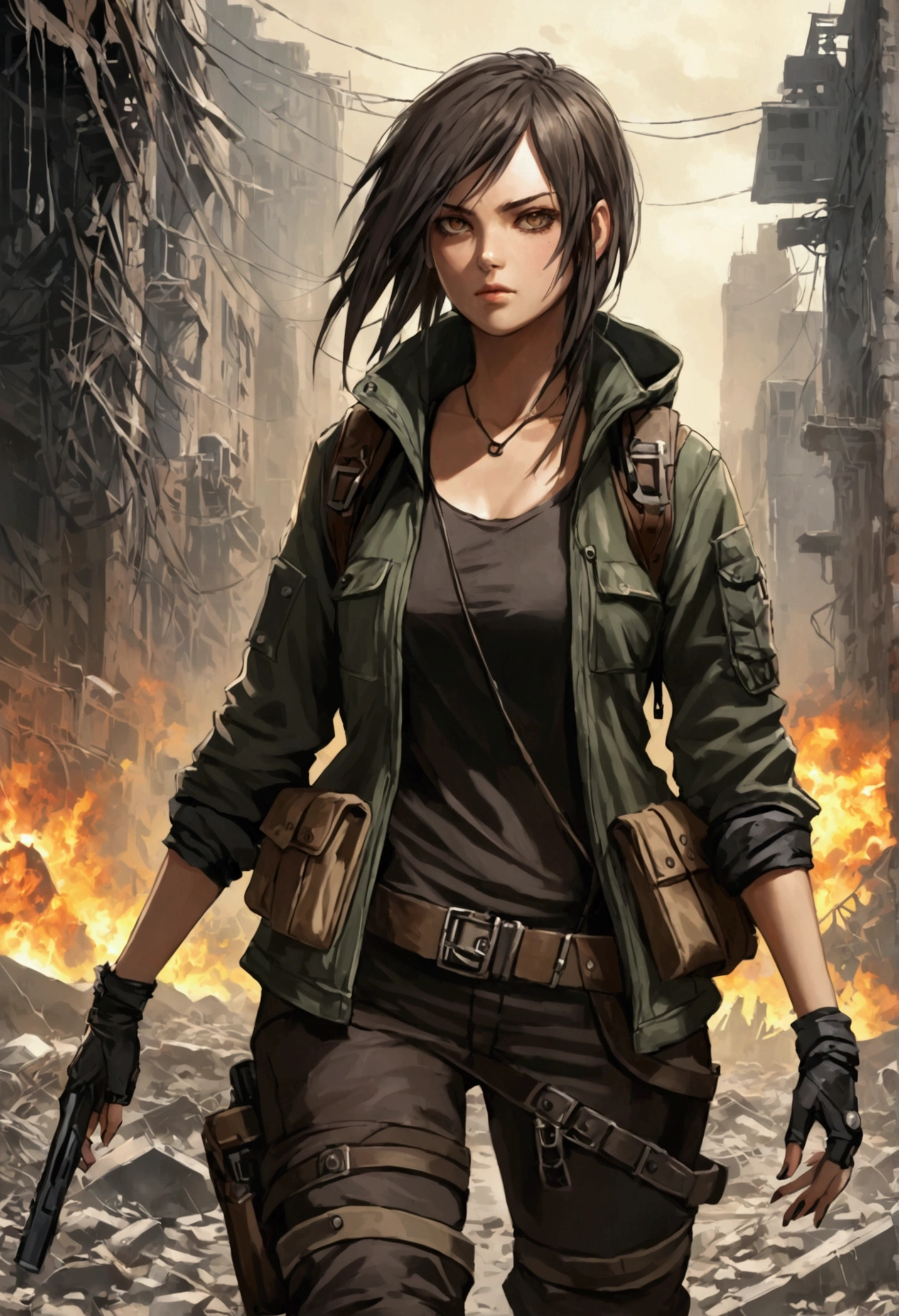 Post-apocalyptic female protagonist, hacker 