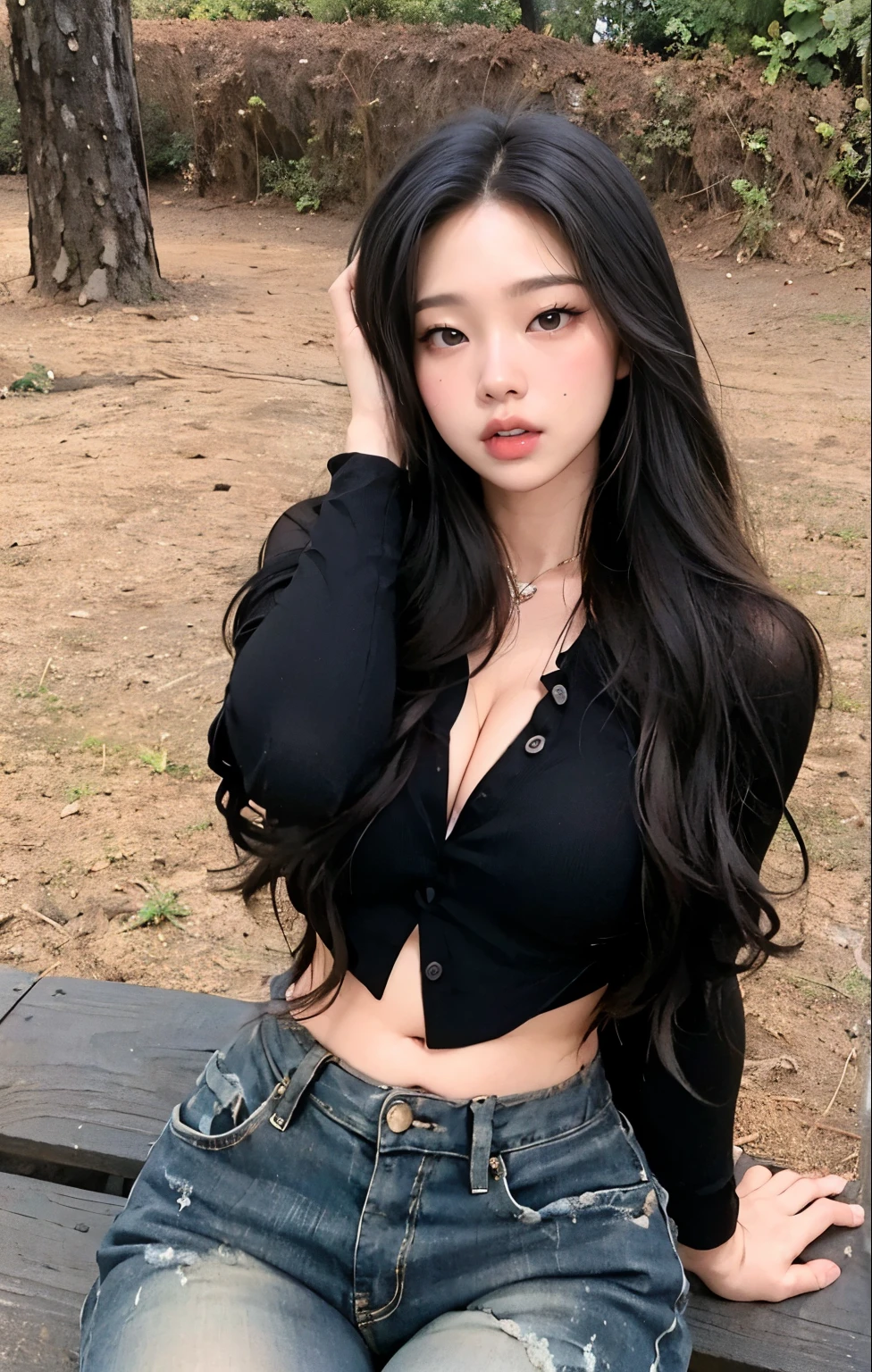 sharp woman with black hood and a tattoo on his arm, Jennie, Ulzzang feminino, Jisoo, em um moletom preto, mulher sul-coreana, vestindo um moletom preto, Nayeon, Taeyon, adorable and pale korean face, Rosé, profile picture with headshot, inspirado em Jennie, em um moletom, rosto preciso da Jiyeon