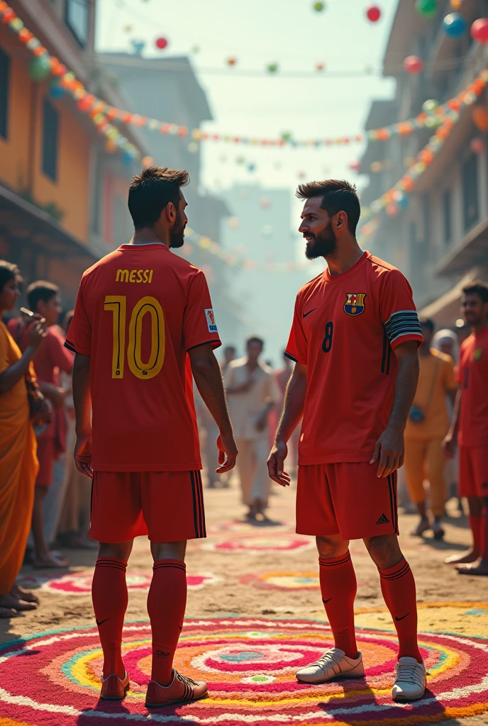 Sree Krishna uriyadi festival seen by Messi and Ronaldo