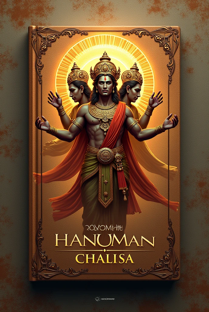 There should be a book cover on which there should be an image of Panchmukhi Shri Hanuman Ji and the heading of that book should be Shri Hanuman Chalisa Sir, its le should be complete Hanuman Chalisa and the background of the book should be ancient