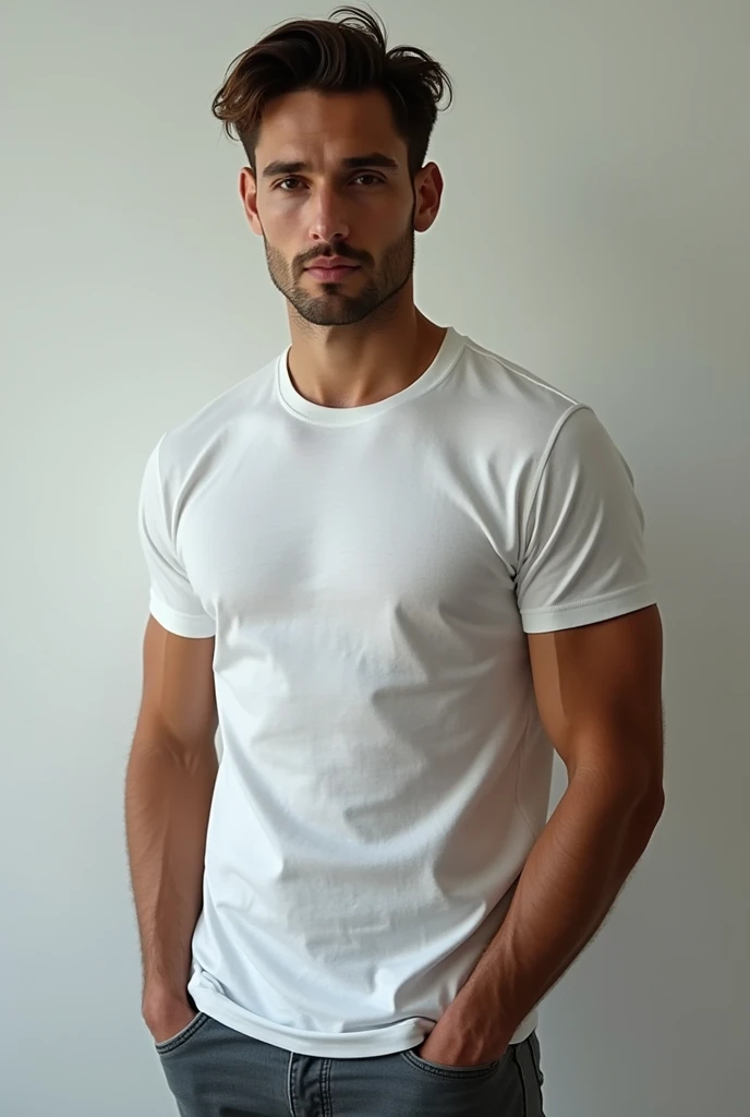 A men model who wear t shirt
