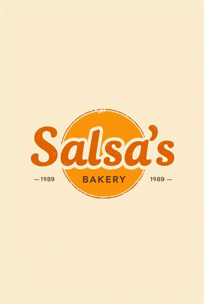A logo for a bakery "Salsa's" with ORANGE COLOR