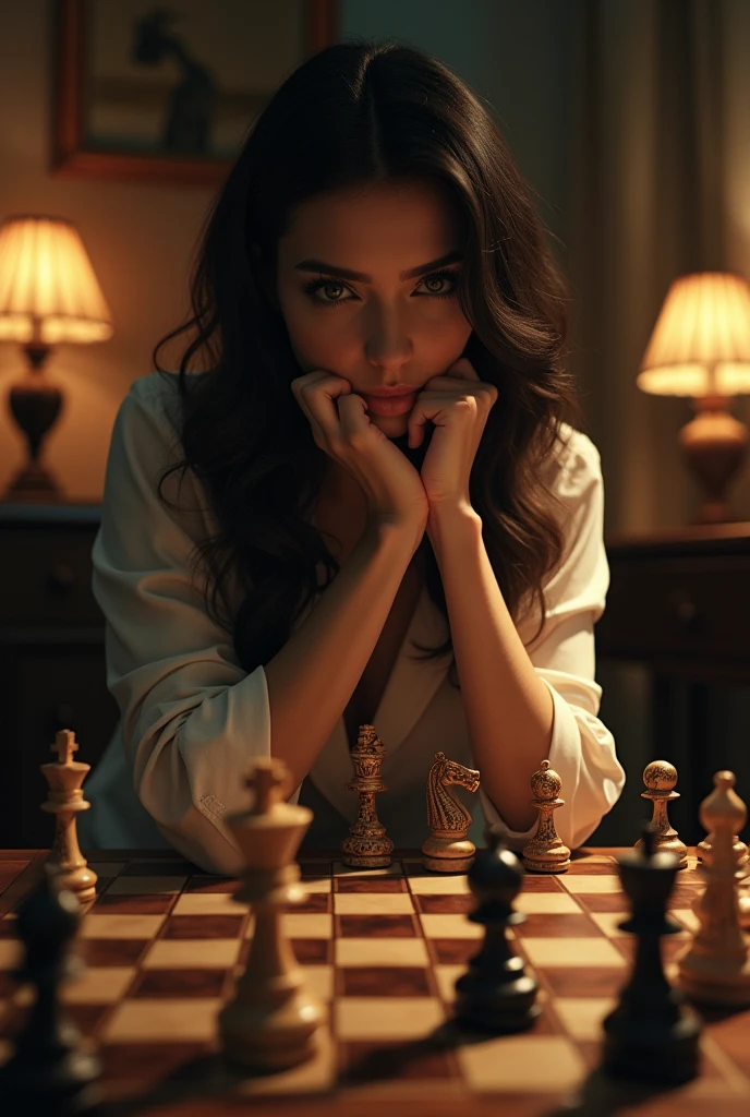 Hasina playing chees