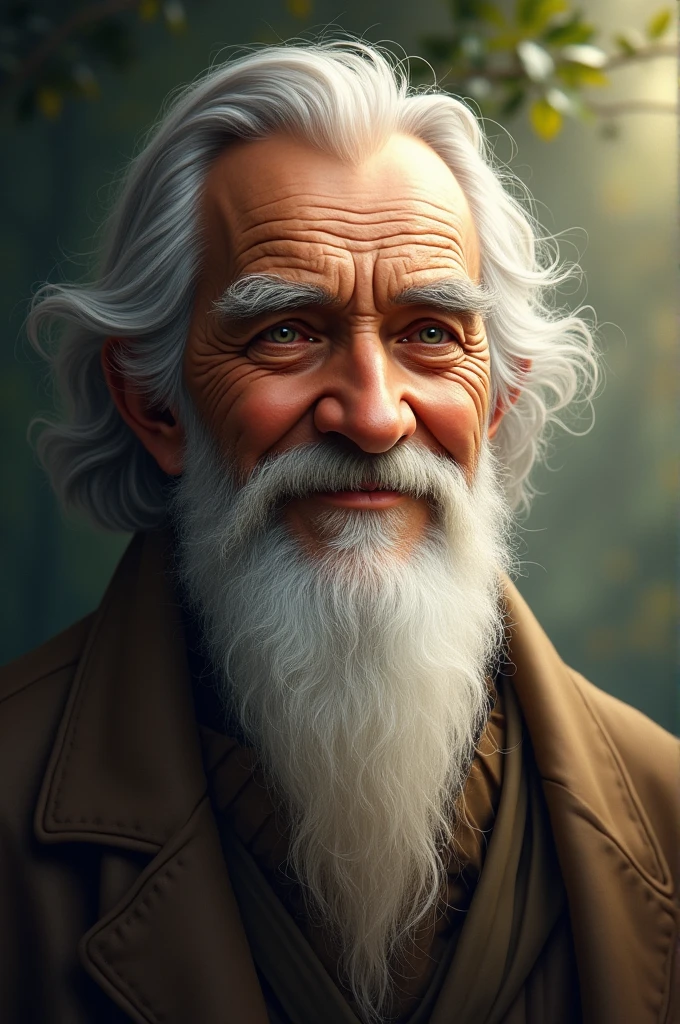 Wise old man smiling