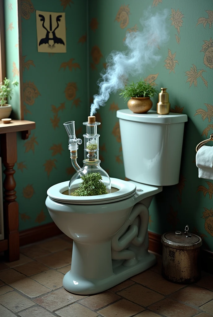 A toilet bong 