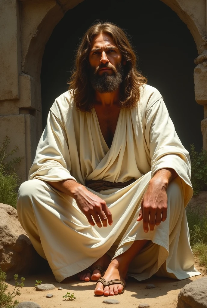 Jesus Christ sitting 