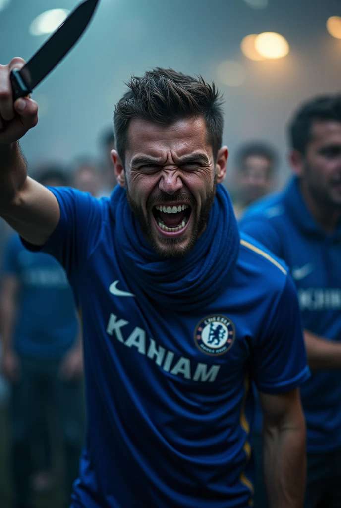 Chelsea fan use knife