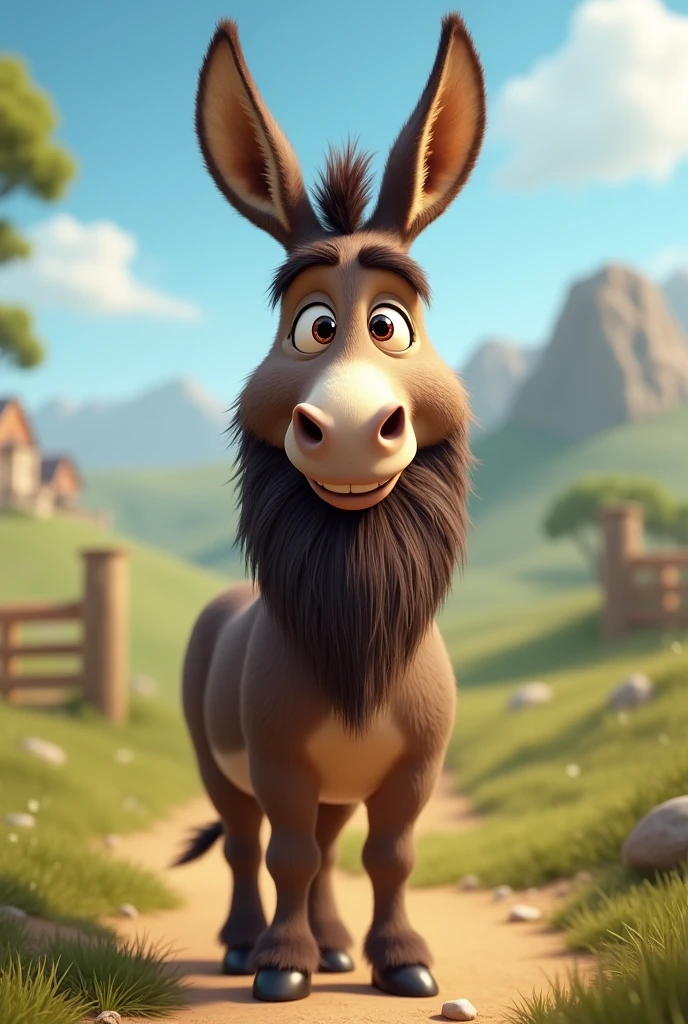 Donkey with beard