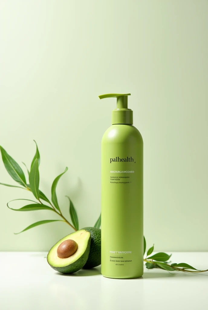 avocado shampoo or hair product, called palhealth in spanish, 
(HORIZONTAL IMAGE)