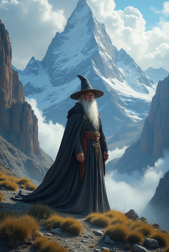 of a wizard in a mountain

