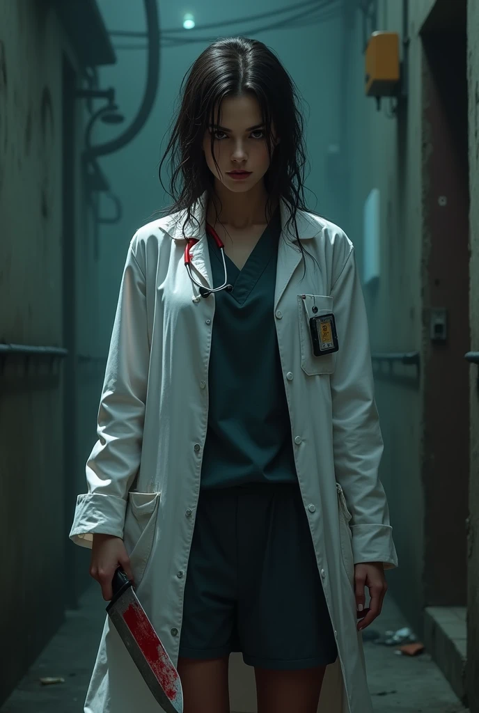 Dr girl with white coat which has rape full body knife cutting and she is in angry mood for revenge this rapist

