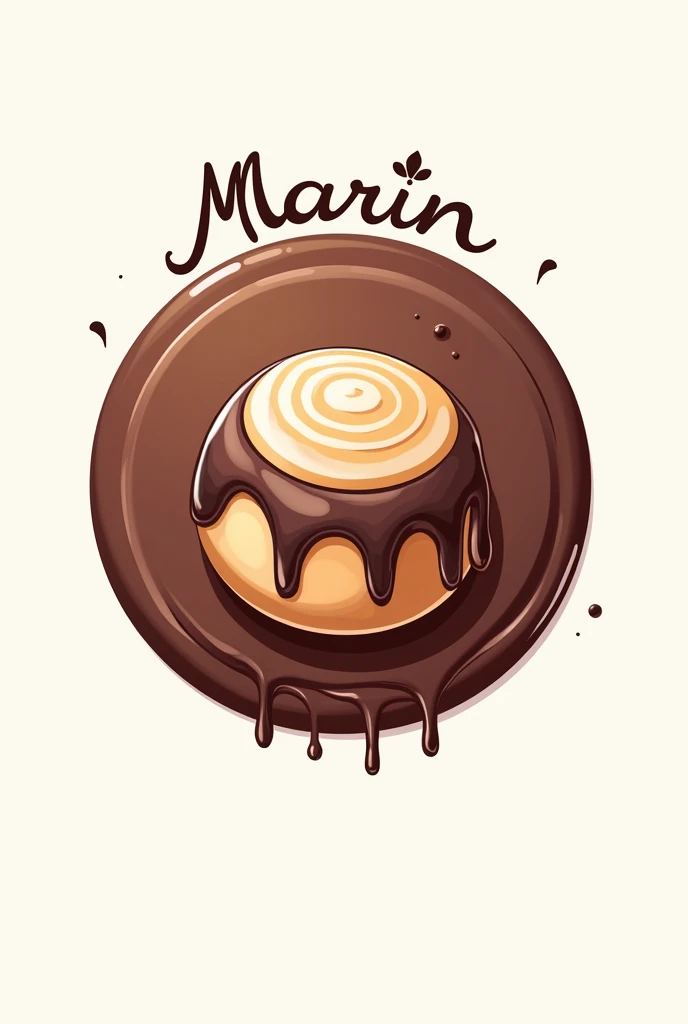 A round logo that says Dulcería Marín with a candy in the center and a melting chocolate