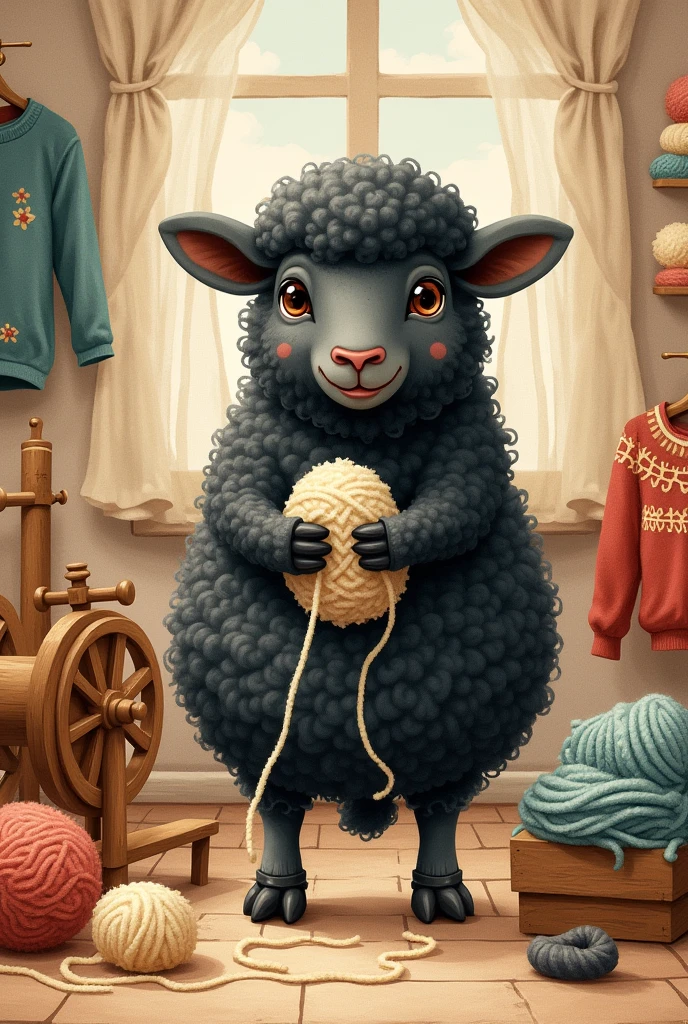 Baa baa black sheep, what do you do?
I spin my wool into sweaters and shoes