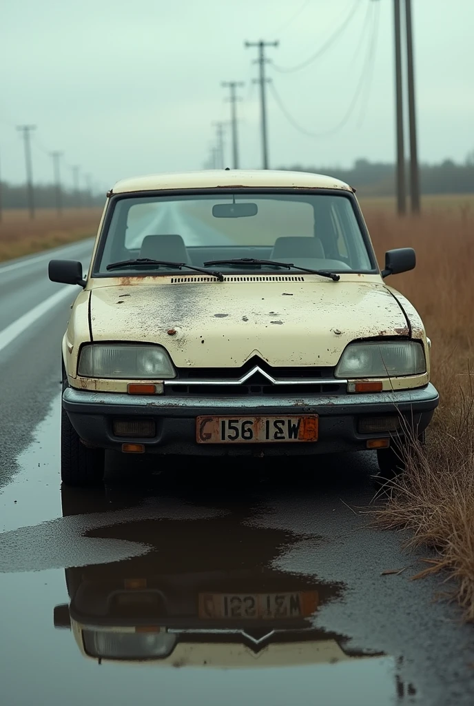 Citroen, Broken down, oil everywhere