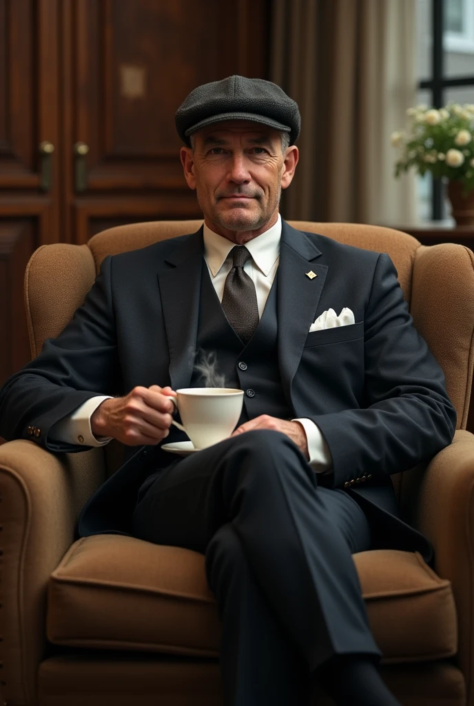 6×3 size
Vicenzo casano
Wear full suit and set on the sofa and have cap of tea
