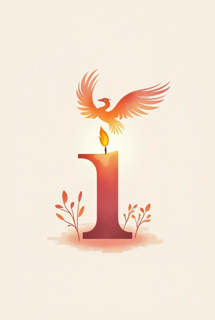 Create a logo for the brand MysticTear, emphasizing the letter 'i'. The base of the 'i' should be an aromatic candle designed to symbolize empowerment, resilience, rebirth, and sentimentality. The dot on the 'i' should be a phoenix, perched on the candle with wings spread wide to represent the flame. Use a pastel color palette throughout, including the phoenix. The typography should evoke calmness, tranquility, and support. The overall design should feel elegant and sophisticated, with the phoenix highlighting the brand's theme of rebirth."