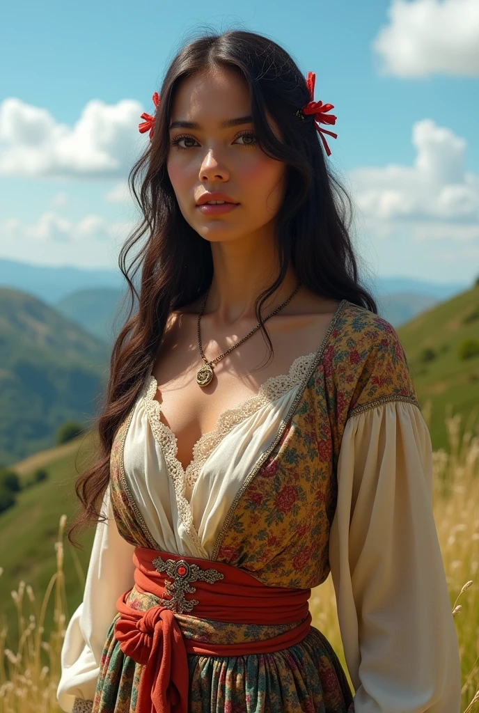 Genere moi une photo d’une jeune femme d’origine slave en tenue