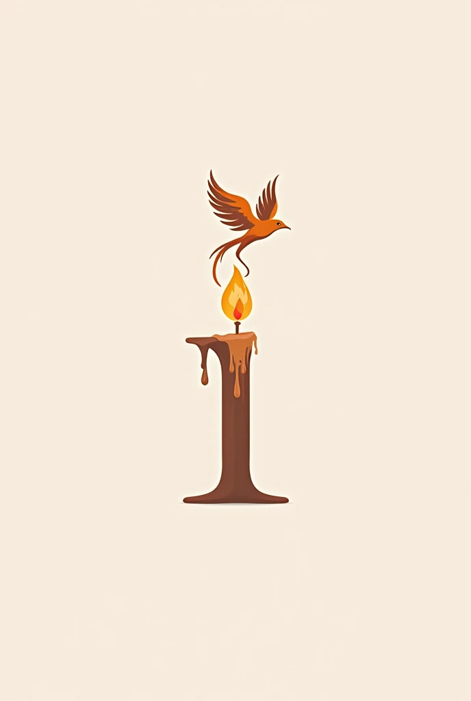 Create a logo for the brand MysticTear, emphasizing the letter 'i'. The base of the 'i' should be an aromatic candle designed to symbolize empowerment, resilience, rebirth, and sentimentality. The dot on the 'i' should be a phoenix, perched on the candle with wings spread wide to represent the flame. Use a pastel color palette throughout, including the phoenix. The typography should evoke calmness, tranquility, and support. The overall design should feel elegant and sophisticated, with the phoenix highlighting the brand's theme of rebirth."