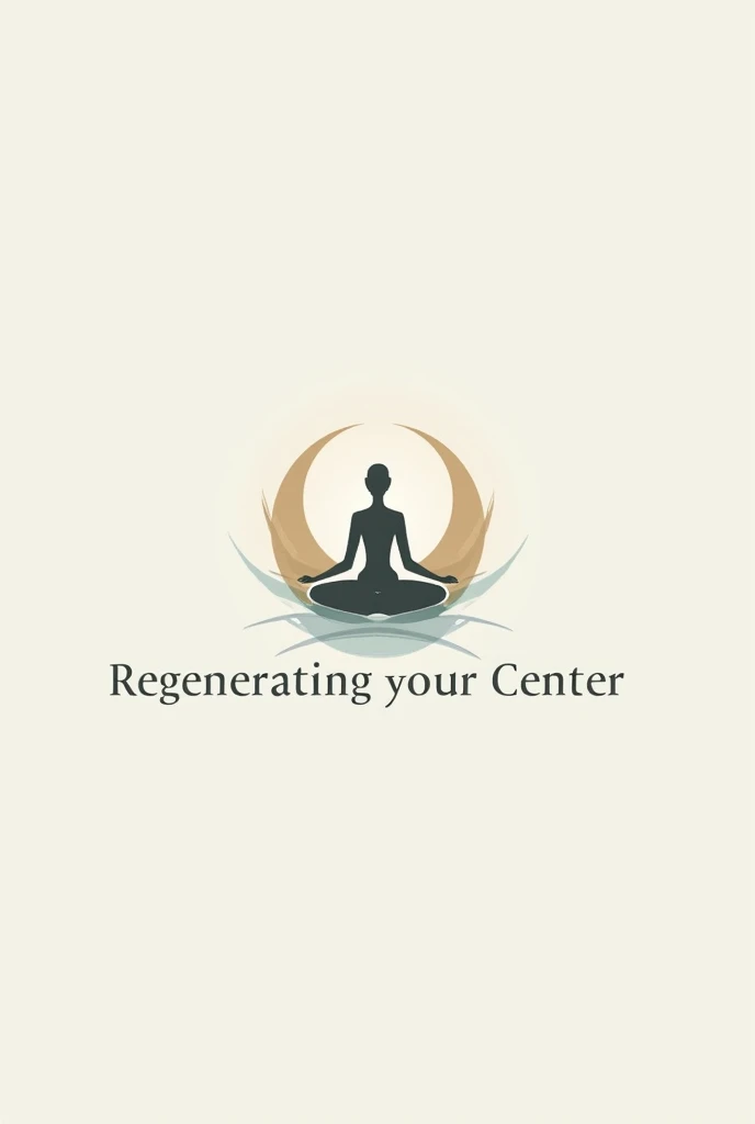 Create an architectural logo for an Instagram page with the title REGENERATE YOUR CENTER with a minimalist style