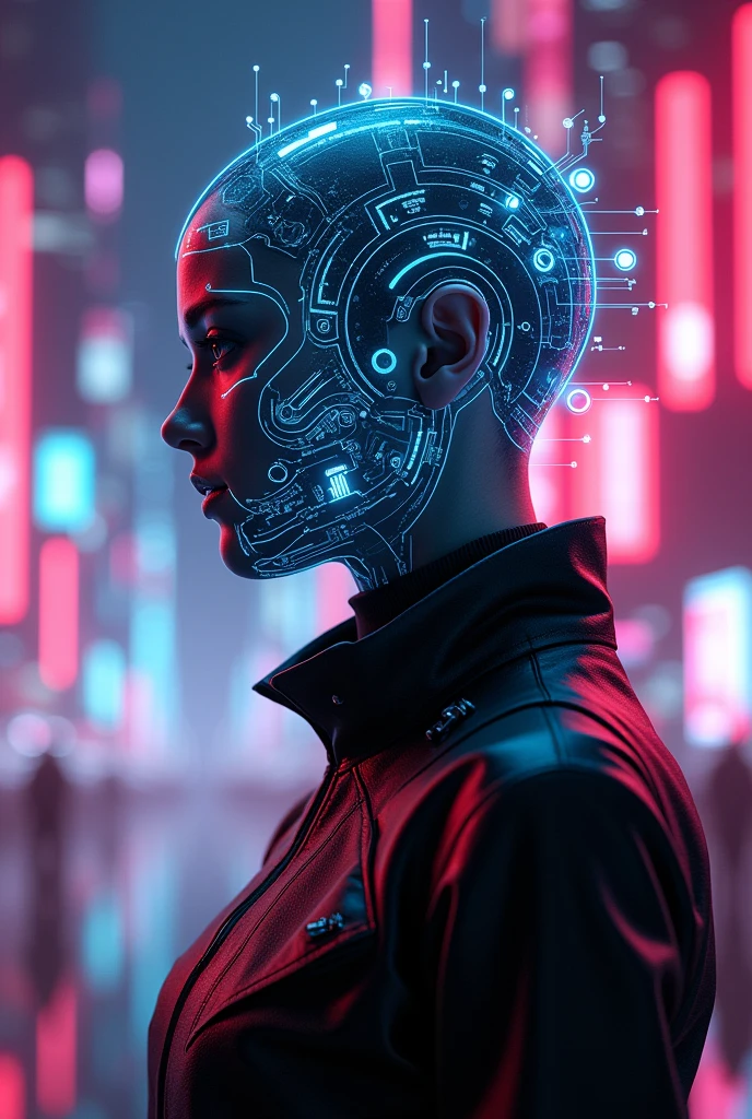 A futuristic background with neon lights, reminiscent of Tron.

The man's body could be dressed in cyberpunk attire.

The Tron token head could be designed with glowing circuits and digital patterns.

A warning sign could be integrated, perhaps in the form of a holographic alert above his head, with a message about cryptocurrency risks.